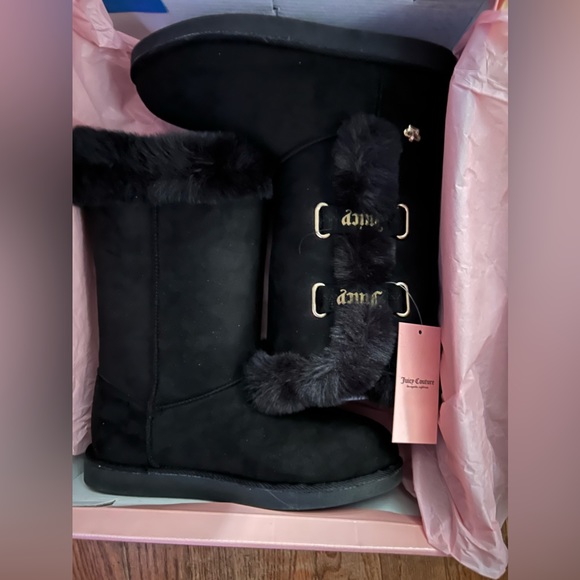 NWT Juicy Couture Black w/Gold -JC Koded Women's Lined  Boot - Picture 3 of 13